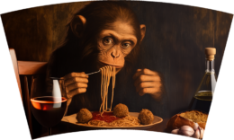 Monkey Eating Spaghetti