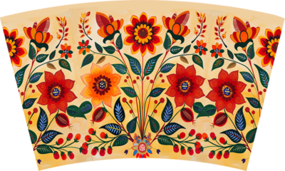 Folk Art Autumn Floral